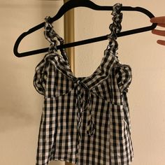 Never Worn! Unbranded Super Cute!! Gingham Ruffle Tops For Vacation, Gingham Ruffled Tops For Vacation, Plaid Ruffled Tops For Day Out, Summer Ruffles Top For Picnic, Trendy Gingham Tops With Ruffles, Plaid Tops With Ruffles For Brunch, Plaid Ruffle Tops For Brunch, Plaid Ruffled Tops For Brunch, Zara Gingham Tops For Summer