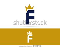 the letter f with a crown on top is shown in two different colors and font options