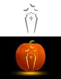 an orange pumpkin with a cross on it