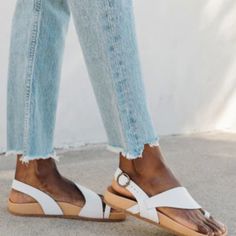 Faherty Maya Soludos Sandals Size 7 Color - White Material: Upper: Leather, Anatomic Eco Tr. Outsole: Eco Tr Care: Spot Clean Brown Leather Sandals, Leather Sandals Women, Dark Brown Leather, White Material, White Style, Women's Shoes Sandals, Leather Sandals, Womens Sandals, Brown Leather