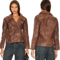 Brand New Without Tags. Size Large. Full Price On Revolve. Unleash Your Inner Rebel With The Jealousy Leather Moto Jacket In Washed Wine. Made From Authentic Cow Leather, Its Edgy Design Embodies Both Adventure And Class. Ideal For A Late-Night Ride Or A Trendy Downtown Escapade, Make A Statement Wherever You Go. Self: 100% Cow Leather Lining: 100% Polyester Made In India Professional Leather Clean Only Front Zipper Closure Three Zipper Pockets And One Button Pocket At Front Zipper Cuffs Fade De Night Ride, Edgy Design, Free People Jacket, Leather Moto, Leather Cleaning, Leather Moto Jacket, Wine Colored, Leather Fabric, Moto Jacket