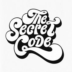 the secret code logo in black and white