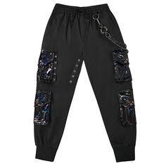 Material:?Polyester; Faux Leather 
Weight: 0.84KG 
Size: S-4XL 
SKU:?PT185 Male Cargo Pants, Chain Size Chart, Punk Trousers, Emo Clothing, Casual Punk, Punk Pins, A Punk, Alternative Clothing, Emo Outfits