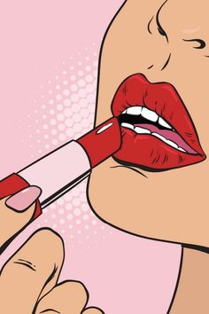 Pop Art Makeup poster for your retro Indie space | Displate - get yours now! Art Deco Makeup, Lips Wall Art, Baddie Room, Makeup Poster, Trippy Posters, Haus And Hues, Pop Art Lips, Pop Art Makeup, Pop Art Comic