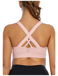 Sports Bra for Women, Criss-Cross Back Padded Strappy Sports Bras Medium Support Yoga Bra with Removable Cups: -women sports -sports dress -nike sports -all sports -sport casual outfits -sport wear women -sportswear -fashion sport -sports team outfits for women -sports hairstyles -lululemon spandex -sport shorts -womens sports wear -hair for sports -black athletic shoe -vsx sport -bra outfit fashion -sports fitness -outfit sport -sports apparel -outfits for sports events -adidas sport bras Tennis Skirt Black, Womens Running Jacket