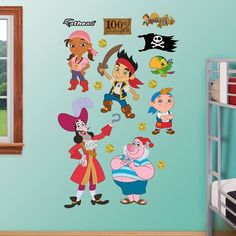 children's room with pirate wall decals