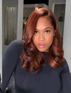 Hair Dye Ideas Black Women, Pelo Color Vino, Cinnamon Hair, Winter Hair Color Ideas, Hair Dye Ideas, Ginger Hair Color, Dyed Natural Hair, Hair Color Auburn, Copper Hair Color