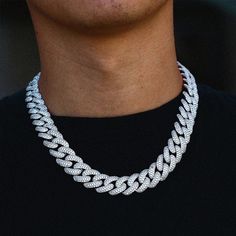 High-quality plated chain necklace with Hand-made process to ensure the product can be precious and shine more, Cuban link necklace it's nickel-free, lead-free, and harmless to health.The sides of the necklace are polished, smooth, and beautiful, and the back is clearly textured, It is perfect for people who love hip-hop music and street culture, etc. Material: Zinc Alloy & Cubic Zirconia Necklace width: 15mm Color: Gold, Silver, Rose Gold, Black, Pink Silver, Black Silver, Red Chain length: 8", White Iced Out Chain Link Necklace, Cubic Zirconia Chain Link Necklaces As A Gift, White Cuban Link Jewelry With Silver Chain, White Silver Cuban Link Chain Necklace, White Cuban Link Silver Chain Necklace, White Cuban Link Necklace As A Gift, White Cuban Link Necklace Gift, Iced Out Diamond White Chain Link Necklace, Iced-out Chain Link Necklace In Diamond White