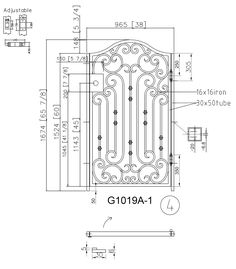 G1019A - Arched Top Side Gates, Wrought Iron Gate, Wrought Iron Gates, Iron Door, Scroll Work, Entry Gates, Door Gate, Iron Gates, Iron Gate