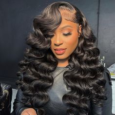 Frontal Wig Hairstyles, Remy Human Hair Wigs, Wave Wig, Hair Ponytail Styles, Lace Hair, Baddie Hairstyles, Pretty Hair, Loose Waves