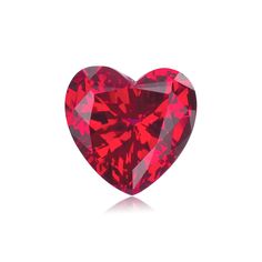 a red heart shaped diamond on a white background