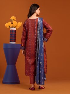 Brand: edenrobeCollection: Allure Cambric Spring Summer Unstitched CollectionFabric: Cambric Product Details: 3M Printed Cambric Shirt 2.5M Printed Lawn Dupatta 1.8M Dyed Trouser DISCLAIMER:* Lining, Laces, and Tassels are not included in unstitched variants.* Embellishment items in stitched outfits are subject to market availability.* The actual colors of the outfit may vary from the colors being displayed on your device. CARE INSTRUCTIONS: Extra Fabric Has Been Used For Shoot Original Color May Vary Slightly From The Picture Dry Clean Recommended Iron The Clothes At Moderate Temperature Do Not Use Bleach, Or Stain Removing Chemicals Damp Fabric Should Not Be Exposed To Sunlight edenrobe Allure Cambric Spring Summer Collection Authenticity Guaranteed – 100% Original Brand 3 Days Return Po Extra Fabric, Fabric Stores Online, Jacquard Fabric, Product Label, Designer Suits, Fabric Store, Summer Collection, Print Dress, Everyday Wear