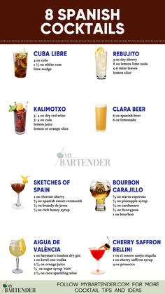 Spanish Cocktails Spanish Drinks Non Alcoholic, Spanish Drinks Alcohol, Cava Cocktails, Spain Drinks, Spain Sangria, Classic Sangria, Cocktails From Spain, Spanish Drinks, Spanish Cocktail