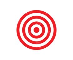 a red and white target on a white background