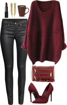 Looks Pinterest, Erickson Beamon, Mode Casual, Red Lipstick, Winter Fashion Outfits, Cherry Red