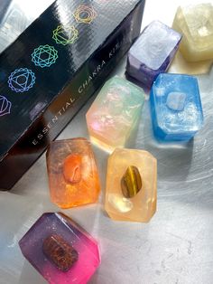 "The chakra is a doorway, these are the doorways that lead you into other dimensions." We carefully crafted seven unique soaps to connect with each of the 7 chakras within your body. The chakras are essential energy sources in our bodies and taking time to understand what powers each one and what it feels like when you have a blockage is the beauty of this work. The more time we spend connecting with each chakra the more powerful we become in connecting with our intuition. This set is an offerin Diy Soap Bars, Diy Soaps, The 7 Chakras, Handmade Soap Recipes, Crystal Soap, Unique Soap, Diy Crystals, 7 Chakras, Soap Recipes