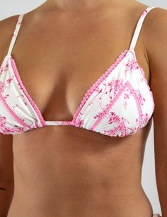 FLORENCE BIKINI TOP - PINK FLORAL – ELYSIIAN Pink Floral Swimsuit, Beachwear Swimwear With Lace Trim Triangle Top, Feminine Floral Print Swimwear, Triangle Top Swimwear With Lace Trim For Vacation, Pink Floral Print Triangle Top Swimwear, Feminine Pink Swimwear With Triangle Top, Feminine Pink Triangle Top Swimwear, Elysiian Swimwear, Swimsuit Inspo