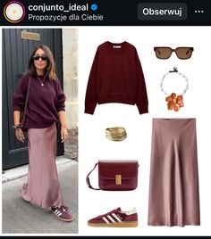 Burgundy Sneakers Outfit, Burgundy Adidas, Maroon Outfit, Burgundy Sneakers, Color Outfits, Cute Modest Outfits, Adidas Outfit, Casual Chic Outfit