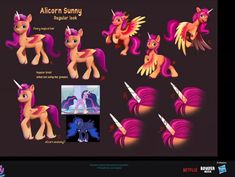 the pinkie pony has many different poses and hair styles for it's character