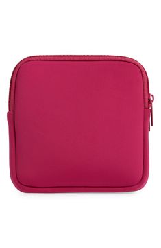 Store your essentials with ease in this detachable pouch that features two clear compartments. Zip-around closure Includes two clear zipper sections; snap closure Neoprene/PVC/polyester/nylon/spandex Imported Compact Functional Cosmetic Bag With Zipper, Pink Zipper Pouch Case For Everyday Use, Pink Zipper Closure Storage Case, Pink Storage Case With Zipper Closure, Functional Pink Pouch For On-the-go, Pink Functional Pouch For On-the-go, Pink Rectangular Case With Zipper Closure, Functional Pouch Case With Zipper Closure, Functional Pink Pencil Case With Removable Pouch