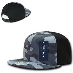 Decky Camouflage Retro Flat Bill Baseball Hats Caps Cotton Snapback North Face Cap, Prada Hat, Black Trucker Hat, Fitted Baseball Caps, Flat Bill Hats, Baseball Caps Fashion, 6 Panel Cap, Camo Designs, Green Hats