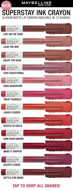 Maybelline Superstay Ink Crayon, Superstay Maybelline, Maybelline Lipstick, Easy Draw, Maybelline Superstay, Lipstick Kit, Makijaż Smokey Eye, Matte Lip Color, Maybelline Super Stay