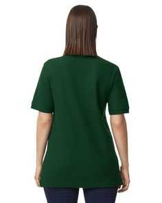 Unisex Midweight Double Pique Polo - FOREST GREEN - M | Gildan Midweight Double Pique Polo Shirt in Forest Green Size Medium | Cotton Green Cotton Crew Neck Polo Shirt, Polo Forest, Pique Polo Shirt, Forest Green, Black And Navy, Polo Shirt, Forest, Size Medium, Free Shipping