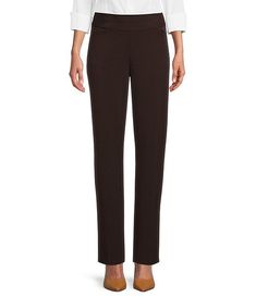 Investments the PARK AVE fit Stretch Straight Leg Pull-On Pants | Dillard's Solid Straight Stretch Bottoms, Solid Color Straight Stretch Bottoms, Suit Separates, Medium Length Hair Cuts, Dress Pant, Pull On Pants, Petite Size, Straight Leg Pants, Workout Pants