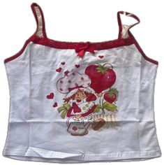 Fitted White Tops With Strawberry Print, Fitted White Top With Strawberry Print, Sweet White Tops With Strawberry Print, Sweet Red Summer Tops, Red Sleeveless Top With Strawberry Print, Sleeveless Red Top With Strawberry Print, Red Corset Top, Emily The Strange, Feather Tops