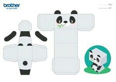 the panda bear paper toy is cut out