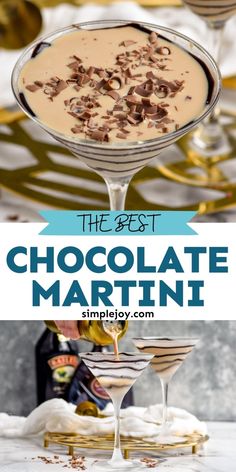 the best chocolate martini recipe is in two glasses and it's ready to be served