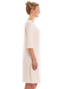 Nursing Nightgown | Maternity Nightwear | Bellefit Elegant Relaxed Fit Dress For Loungewear, Daywear Nursing-friendly Maternity Dress, Spring Modal Sleepwear, Spring Modal Dress For Loungewear, Spring Loungewear Dress Made Of Modal, Spring Modal Loungewear Dress, Spring Loungewear Dress, Modal Sleepwear For Lounging, V-neck Nightgown For Relaxation