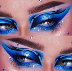 Evil Eye Makeup Look, Evil Eye Makeup, Winter Goth, Mac Makeup Looks, Eyeshadow Designs, Funky Makeup, Punk Makeup, Disney Makeup, Rainbow Makeup