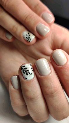 Art Designs Ideas, Cute Gel Nails, Black Nail, Short Acrylic Nails Designs, Short Nail Designs, Neutral Nails, Dipped Nails, Fancy Nails, Short Acrylic Nails