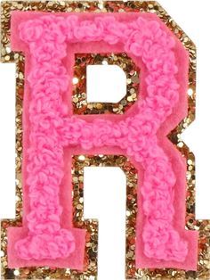 the letter b is made out of pink and gold sequins