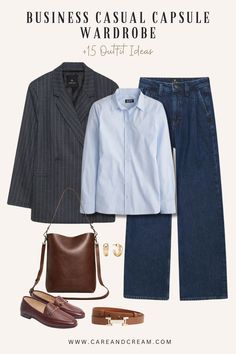 30+ Business Casual Capsule Wardrobe Essentials + Outfit Ideas Office Capsule, Workwear Outfits