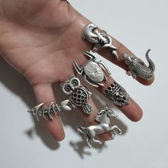 Animals ring, scorpion ring, crab ring, cat ring, turtle ring, horse ring fish ring, owl ring frog ring lion ring, bull ring, crocodile ring Adjustable size - can adjust one size up or down. Great for thumb also! Perfect as a gift for a loved one or a special treat for yourself. The ring is sterling silver plated with a matte, antique oxidized finish. Metal: brass Finish : 0.23 micron matte silver Ring size : adjustable Our all products are hypoallergenic and lead, nickel, cadmium free. Please c Unique Claw-shaped Metal Rings, Unique Claw Shaped Metal Rings, Crab Ring, Scorpion Ring, Ring Cat, Frog Ring, Bull Ring, Fish Ring, Turtle Ring