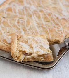 a close up of a pastry on a pan