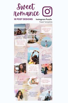 Romantic Instagram Puzzle Feed Post Template by 77Design | Business Instagram Feed, Hans Andersen, Business Instagram, Insta Ideas