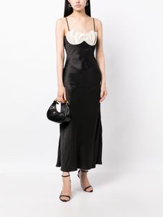 Rachel Gilbert Ryder Satin Maxi Dress - Farfetch Rachel Gilbert, The Rachel, Maxi Dress Black, Yoko London, City Dress, Satin Maxi, Satin Maxi Dress, Summer Beach Wear, Wedding Guests