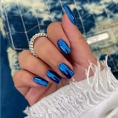 #Advertisement• As an eBay Partner, I may be compensated if you make a purchase. Coffin Chrome Nails, Blue Chrome Nails, Royal Blue Nails, Nagel Tips, Short Coffin Nails, Thanksgiving Nails