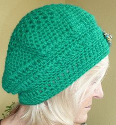 Women Fashion's / Women's Crochet Hat / Bohemian by hatsbyanne1942 Trendy Handmade Green Crochet Hat, Handmade Green Crochet Hat For Winter, Green Slouchy Crochet Hat For Winter, Trendy Handmade Hat, One Size, Trendy Handmade Crochet Cap, Trendy Handmade Hat One Size, Handmade Green Beanie For Winter, Handmade Crochet Hat For Winter, Trendy Handmade Hats In One Size