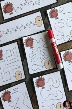 the printable turkey crossword game is laid out next to some crayon markers