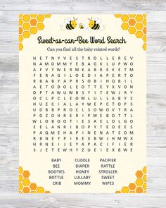 a printable word search for bees and honeybees