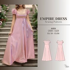 the empire dress sewing pattern is shown