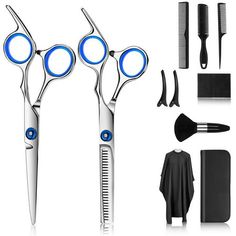 Are you confounded by the huge selection of shears that all seem to be just average? Are you searching for top-quality scissors that go above and beyond the typical to bring you unparalleled comfort and a clean cut every time? Well, you search is over, now Suptree professional Home Hair Cutting Kit provides you excellent experience! Professional hair scissors with ergonomic design of the handle with finger rest and rubber finger inserts makes shears comfortable to use which allow you to cut a da Hair Thinning Scissors, Professional Haircut, Hair Shears, Thinning Shears, Diy Haircut, Barber Scissors, Thinning Scissors, Tools For Women, Hairdressing Scissors