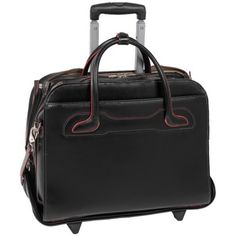 McKleinUSA Willowbrook Detachable Wheeled Ladies' Briefcase - Black Black Bags For Business Trips, Elegant Black Travel Bag For Work, Modern Black Leather Luggage, Functional Rectangular Luggage For Work, Elegant Black Leather Luggage, Elegant Leather-trim Luggage For Business Trips, Elegant Leather Trim Luggage For Business Trips, Black Leather Trim Luggage For Business Trips, Black Luggage With Leather Trim For Business Trips