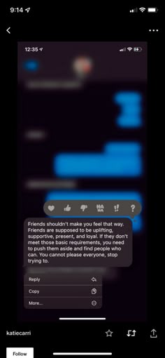 the text message is being displayed on an iphone's screenshote screen, which appears to be blurry