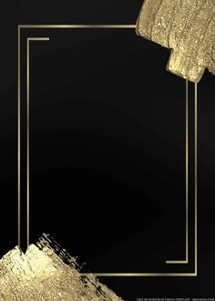 a black and gold background with a square frame in the shape of a rectangle