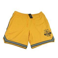 Polo Ralph Lauren Sports Track Team Shorts Yellow Gold Navy Men's Size Xl Regular Fit Open Front Pockets (1) Back Pocket New W/ Tags $110 Retail Measurements: Waist - 17 Inches (34 Inches Around) Front Rise - 13 Inches Inseam - 8 Inches Length (Waist To Bottom Leg) - 19 Inches Thank You Casual Yellow Sports Activewear, Yellow Casual Activewear For Sports, Yellow Moisture-wicking Athleisure Shorts, Yellow Athleisure Short Bottoms, Yellow Athletic Shorts With Elastic Waistband For Sports, Sporty Yellow Cotton Bottoms, Casual Yellow Moisture-wicking Shorts, Sporty Yellow Short Bottoms, Yellow Moisture-wicking Short Bottoms